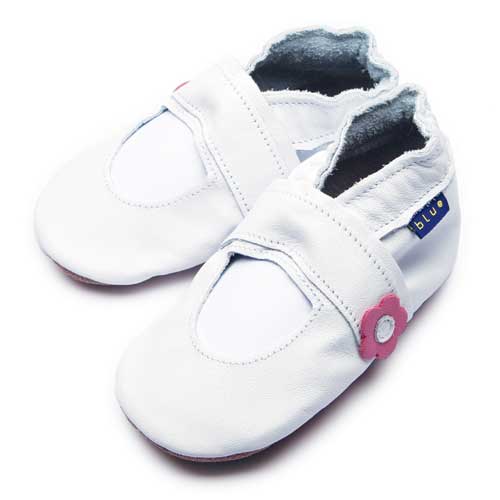 0981, Mary Jane White İnch Blue %100 Hakiki Deri, El Yapımı Bebek Çocuk Patik
