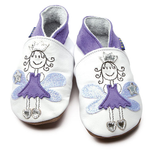 1467, Fairy Princess Whiteİnch Blue %100 Hakiki Deri, El Yapımı Bebek Çocuk Patik