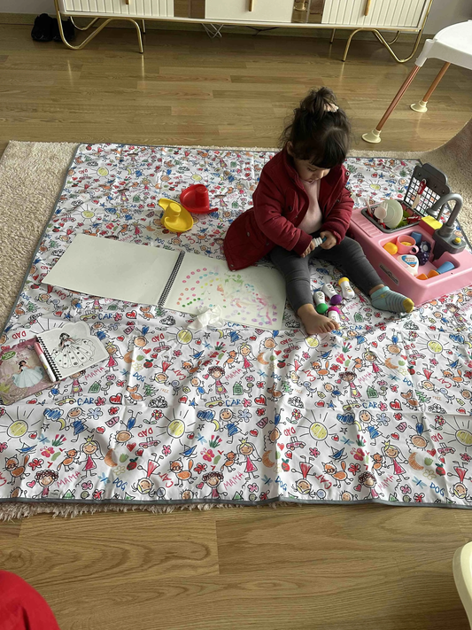 Yorni Family %100 Sıvı Geçirmez (Waterproof) Çok Amaçlı Bebek Örtüsü & Splat Mat