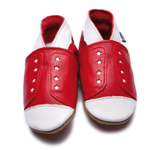 1526,Sneaker Red İnch Blue %100 Hakiki Deri, El Yapımı Bebek Çocuk Patik