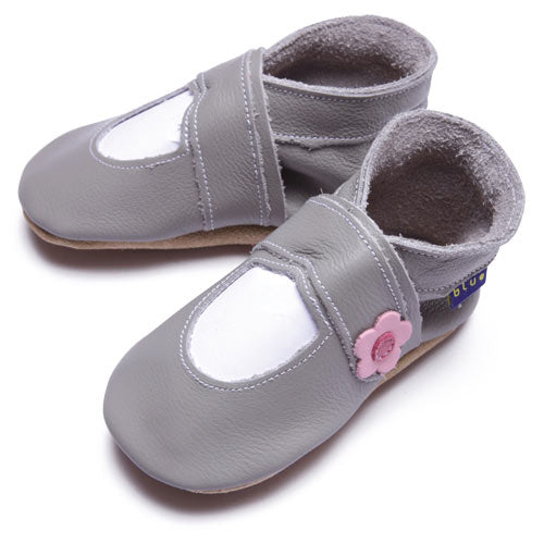 1591,Mary Jane Grey İnch Blue %100 Hakiki Deri, El Yapımı Bebek Çocuk Patik