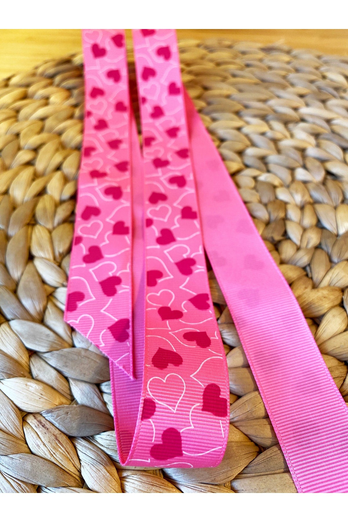 Baby Fehn, Pink Heart Grogen Kurdela 2,5cm 1 m 72194