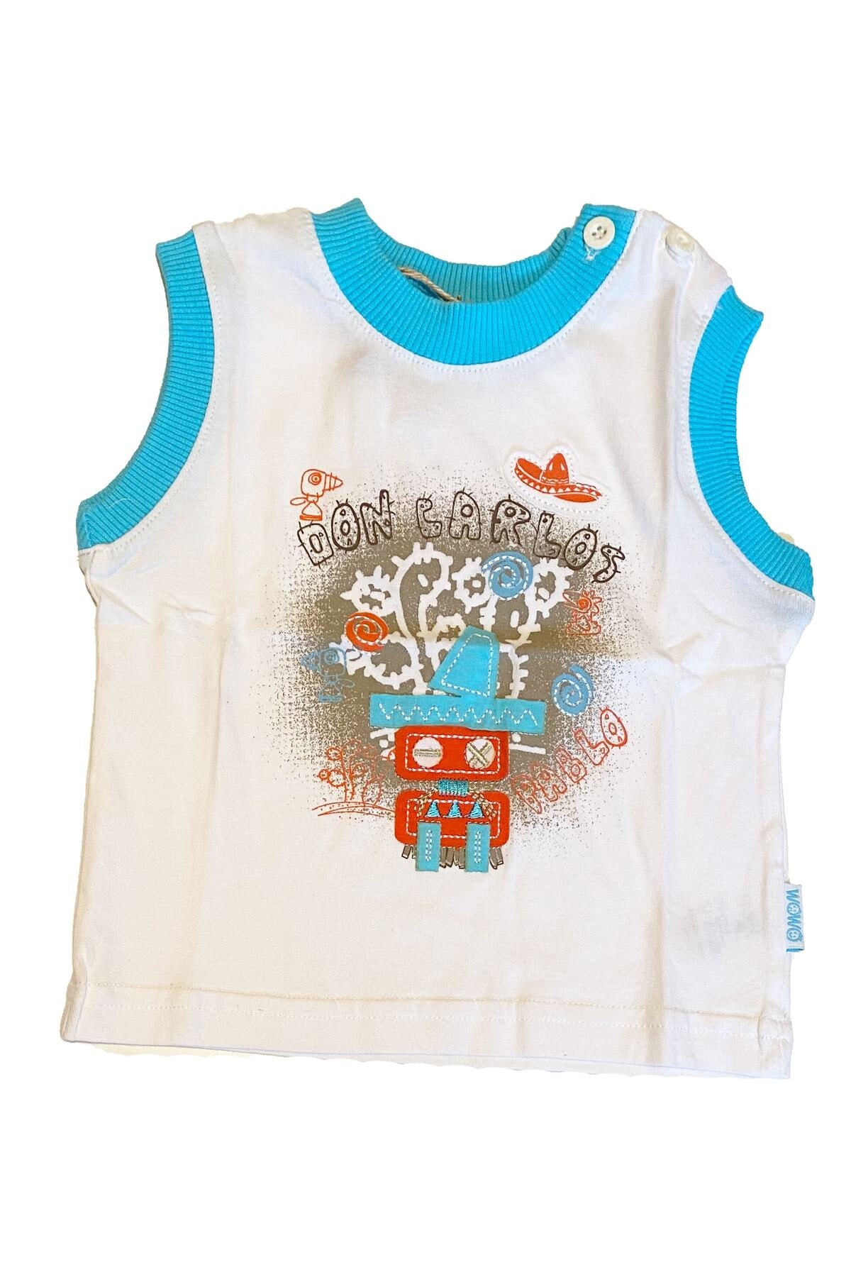 Andywawa 3-6 Ay, Tek Beden, Erkek Bebek Kolsuz Penye Tshirt, 95349