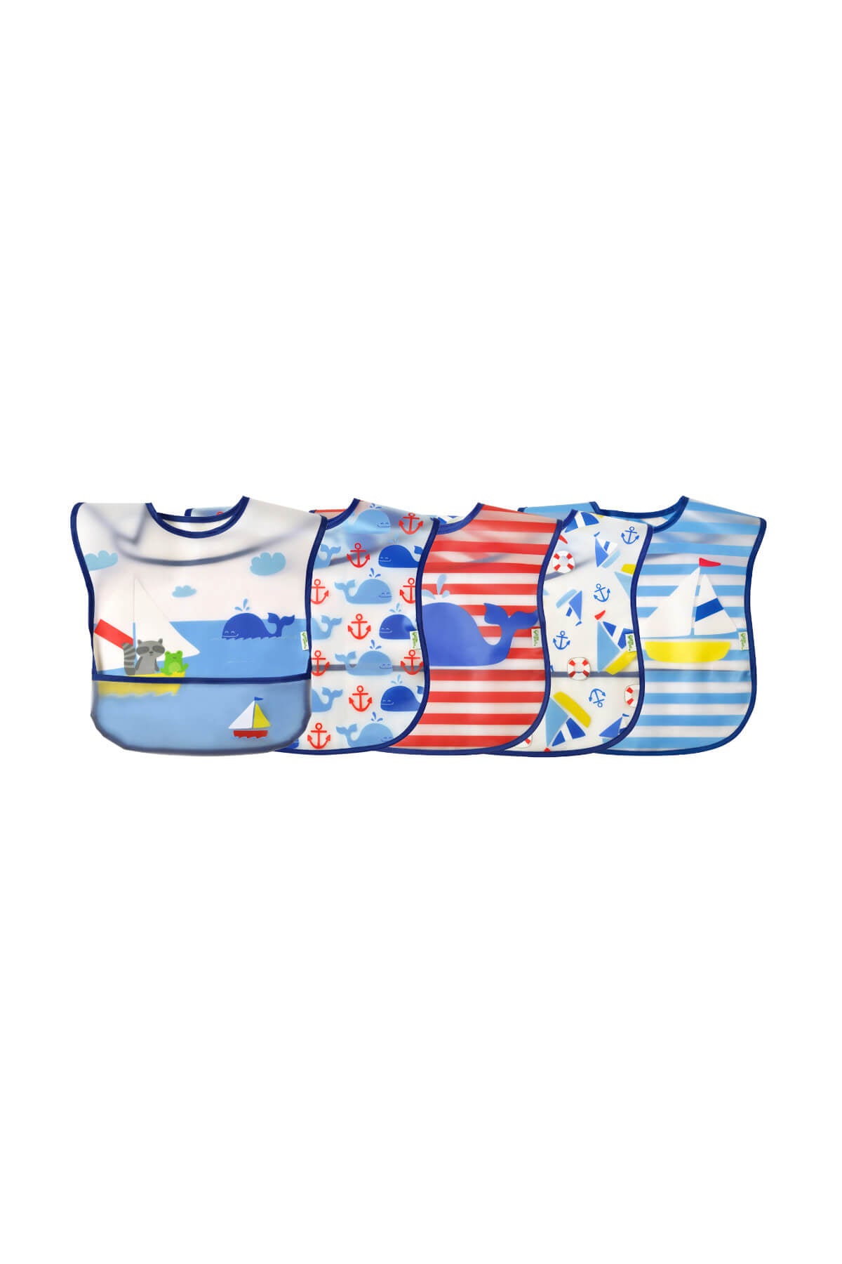 iplay, 12-24ay, Green Sprouts Cırtlı Mama Önlüğü 5'li Paket, Önlük 101258 612
