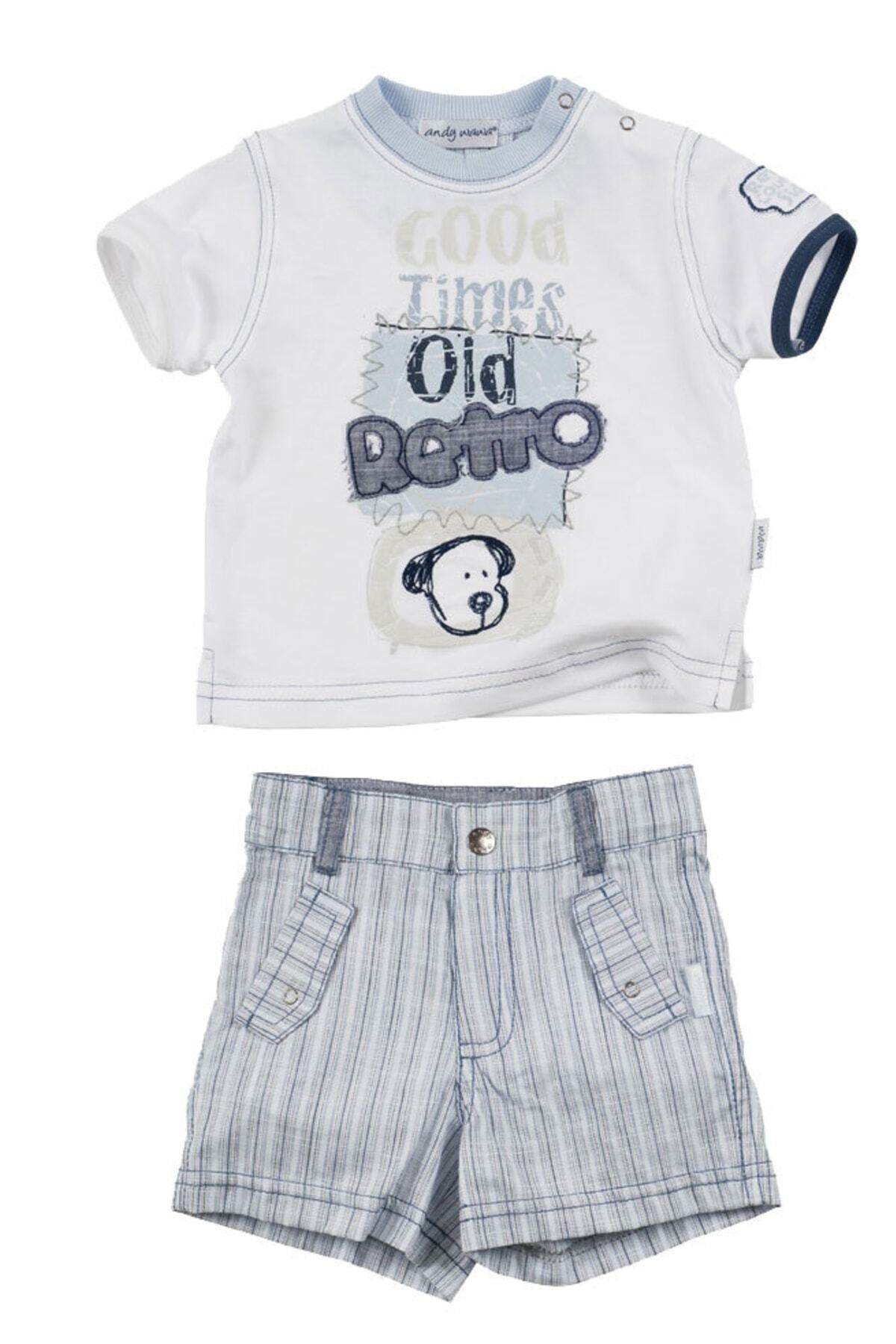 Andywawa 6-9 Ay, Tek Beden, Erkek Bebek Tshirt Ve Bermuda Şort Takım, 26059 057