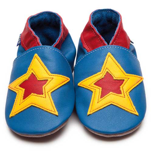 2560,Pow Blue İnch Blue %100 Hakiki Deri, El Yapımı Bebek Çocuk Patik