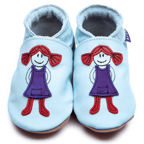 2656,Matilda Baby Blue, İnch Blue %100 Hakiki Deri, El Yapımı Bebek Çocuk Patik