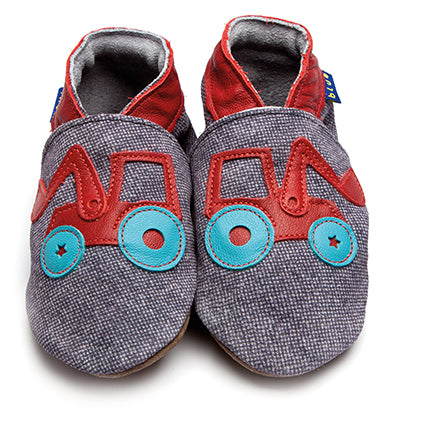 2718, Digger Denim İnch Blue %100 Hakiki Deri, El Yapımı Bebek Çocuk Patik