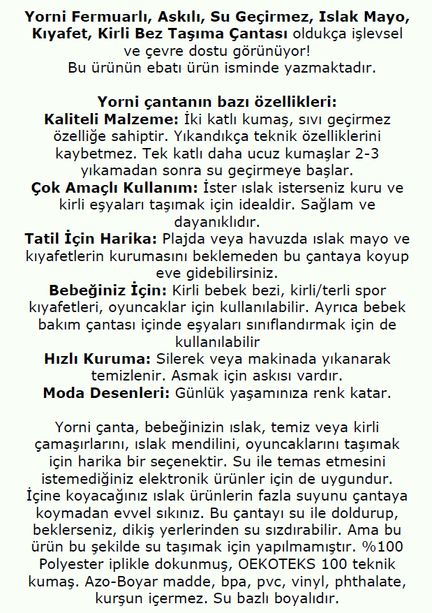 Jungle, Sıvı Geçirmeyen, Islak/Kuru Çok Amaçlı Çanta, Fermuarlı, Makinede Yıkanabilir, Islak Mayo, Kirli Kıyafet, Organizer vs için