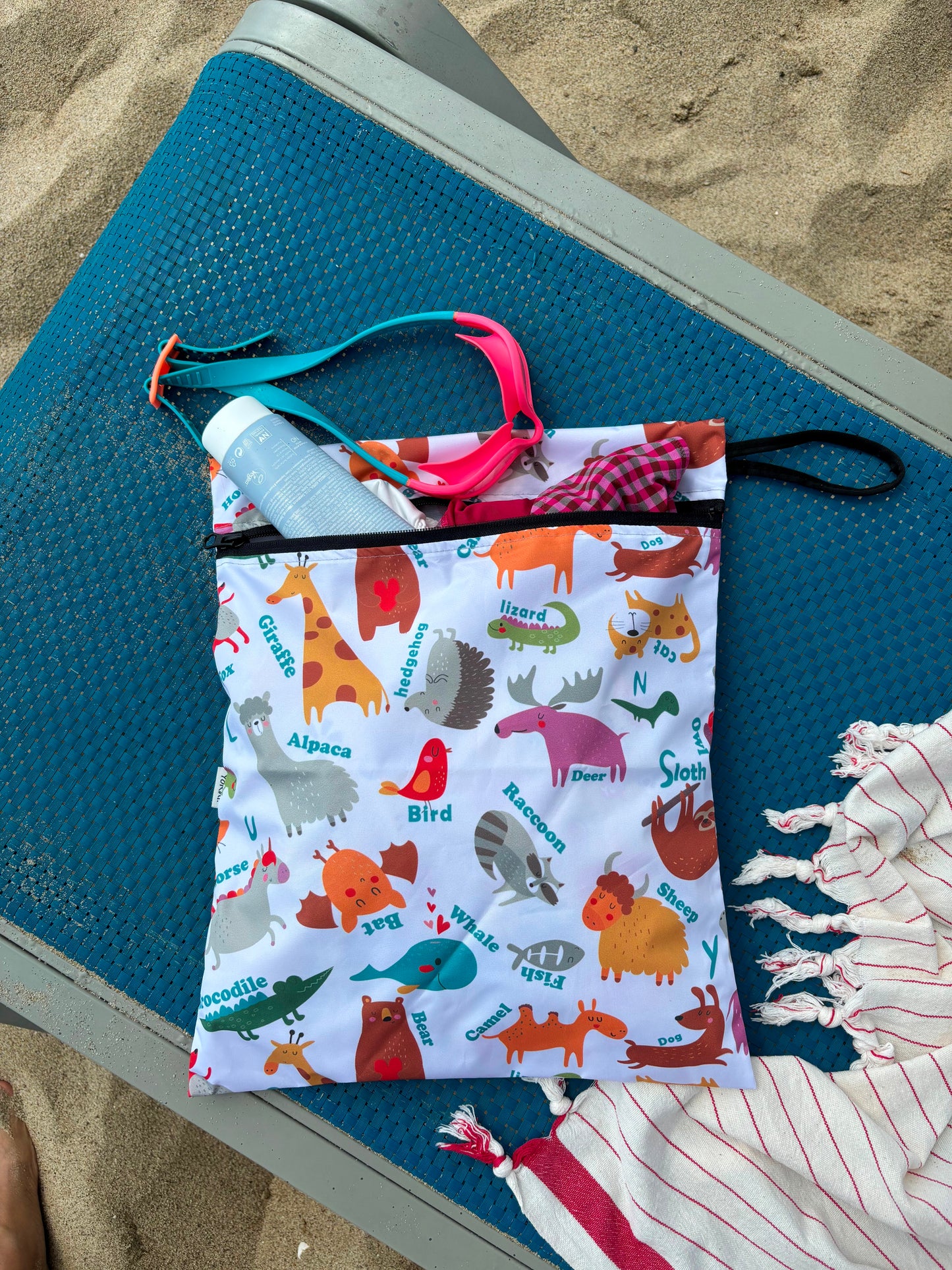 Zoo, Sıvı Geçirmeyen, Islak/Kuru Çok Amaçlı Çanta, Fermuarlı, Makinede Yıkanabilir, Islak Mayo, Kirli Kıyafet, Organizer vs için