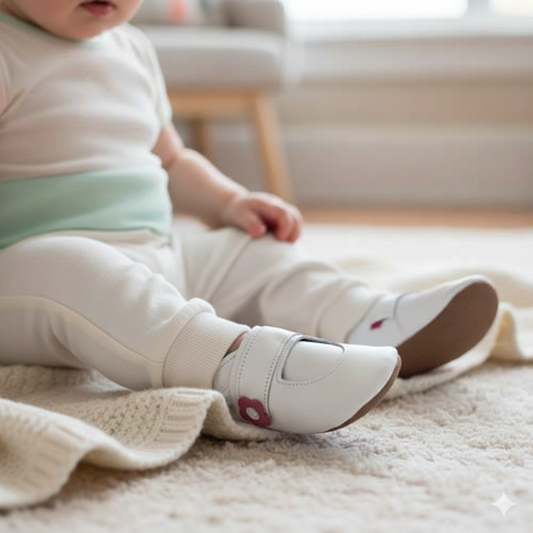 0981, Mary Jane White İnch Blue %100 Hakiki Deri, El Yapımı Bebek Çocuk Patik