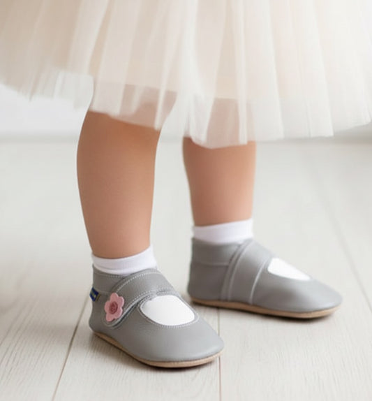 1591,Mary Jane Grey İnch Blue %100 Hakiki Deri, El Yapımı Bebek Çocuk Patik