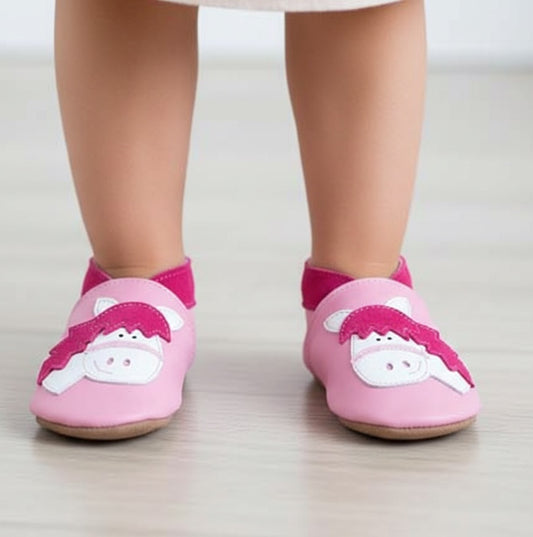 1818,Horse Baby Pink İnch Blue %100 Hakiki Deri, El Yapımı Bebek Çocuk Patik