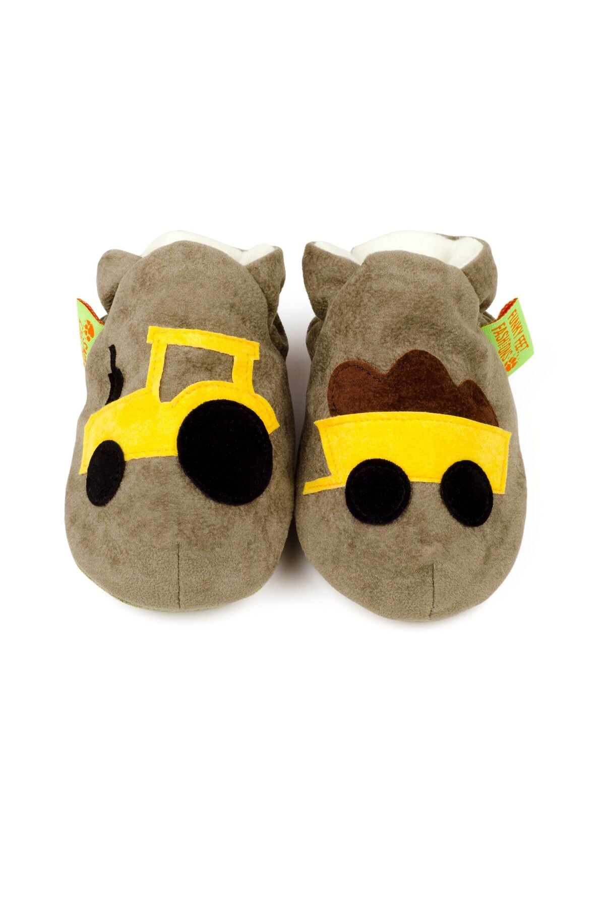Funky Feet, 0-6ay Beden, 10,5cm Topuktan Parmak Ucuna, Tractor Stone Hakiki Süet Bebek Patik