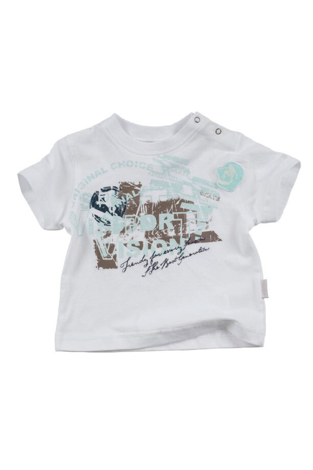 Andywawa 6-9 Ay, Tek Beden, Erkek Bebek Penye Kısa Kollu Tshirt, 26046