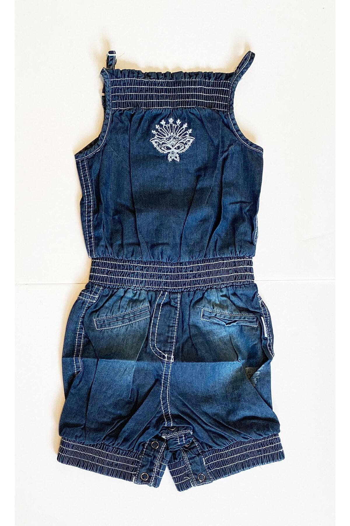 Andywawa Kız Bebek Askılı Ince Jean Kot Salopet Tulum, 25265