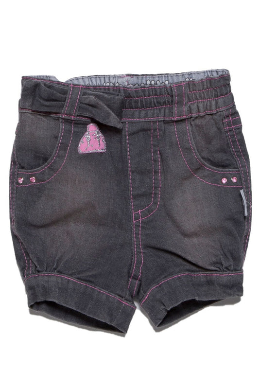 Andywawa 24-36 Ay, Tek Beden, Kız Çocuk Gri Yazlık Kot Jean Şort, 20542