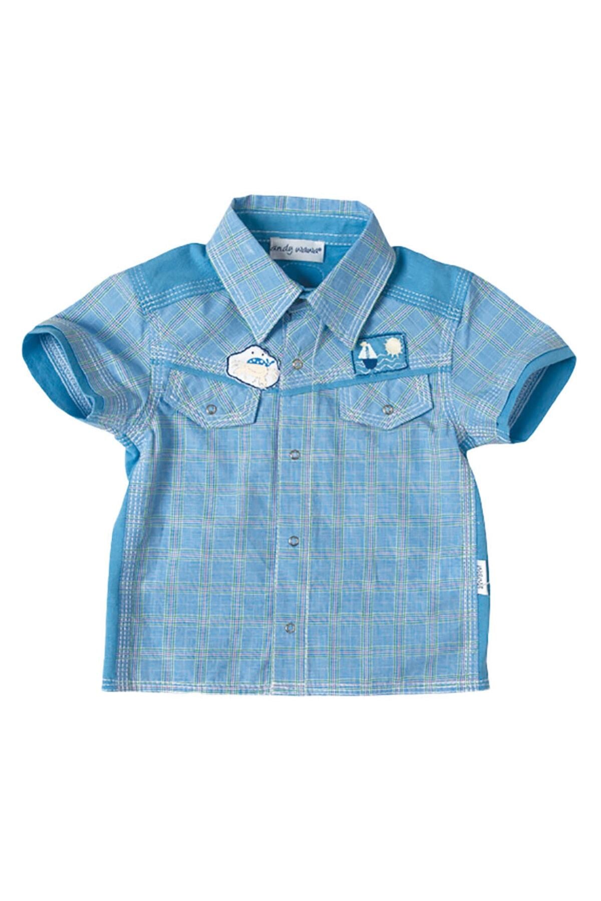 Andywawa Erkek Bebek Poplin Kısa Kollu Gömlek, 25422