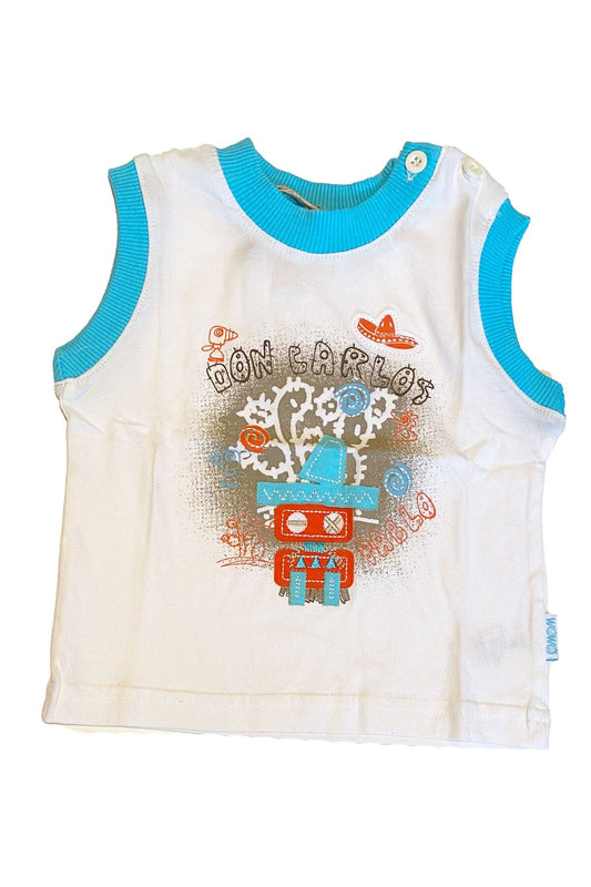 Andywawa 3-6 Ay, Tek Beden, Erkek Bebek Kolsuz Penye Tshirt, 95349