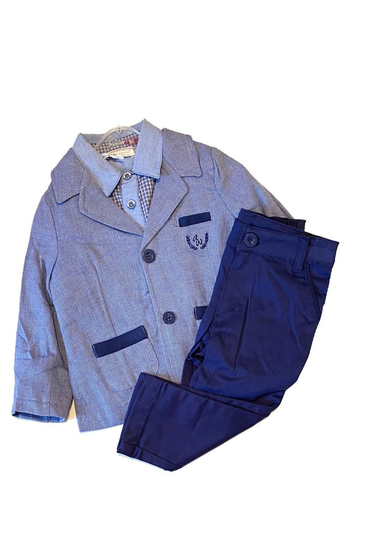 Andywawa 12-18 Ay, Tek Beden, Erkek Bebek Mevsimlik Ceket Gömlek Pantolon Takım, 62270