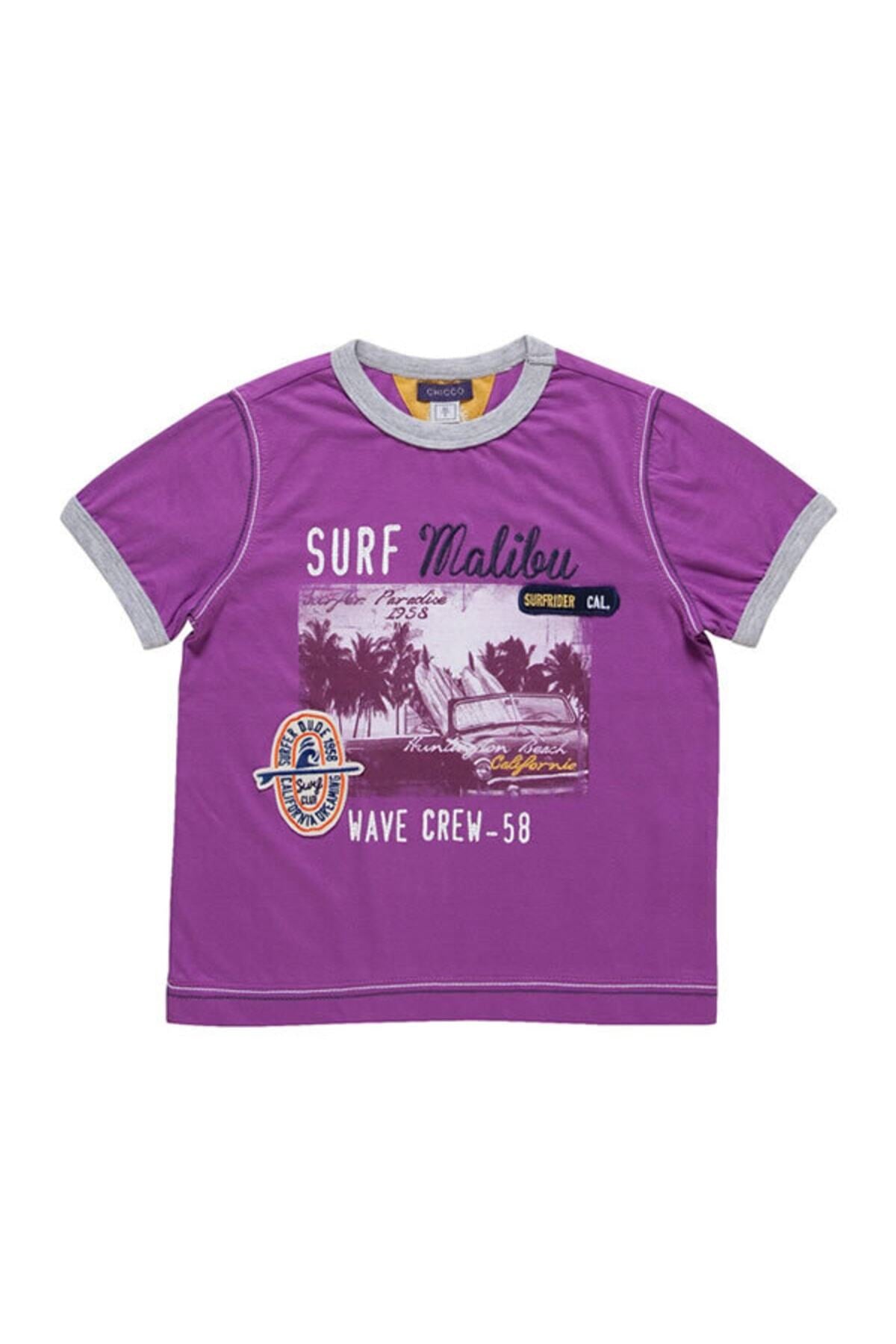 Chicco 15 Ay, Tek Beden, Erkek Bebek Mor Baskılı T-shirt, 4700182