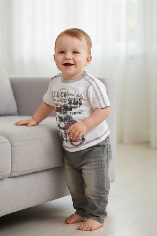 Andywawa Erkek Bebek Tshirt Ve Kot Pantolon Takım, 25334 339