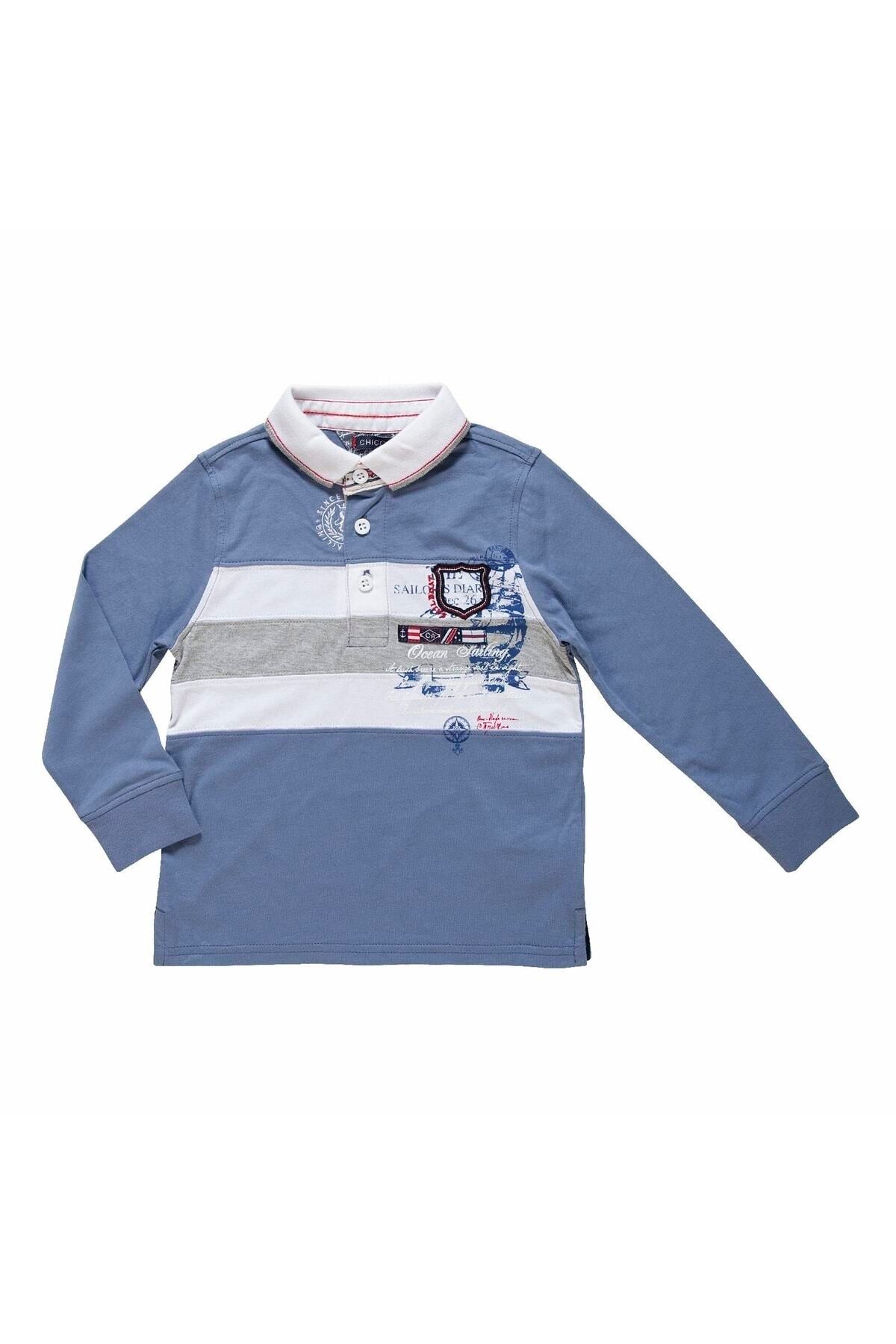 Chicco 12 Ay, Tek Beden, Erkek Bebek Polo Yaka Uzun Kollu Sweatshirt, 6393728