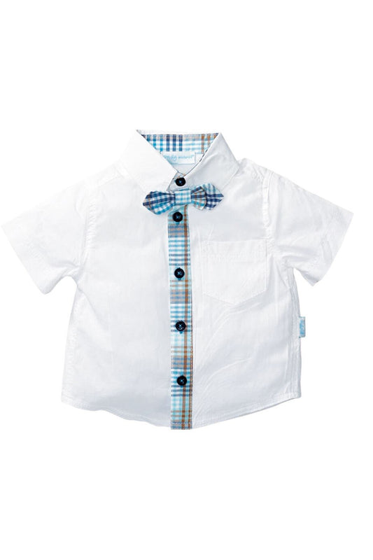 Andywawa 2 Yaş, Tek Beden, Erkek Bebek Kısa Kollu Kendinden Papyonlu Gömlek, 35430