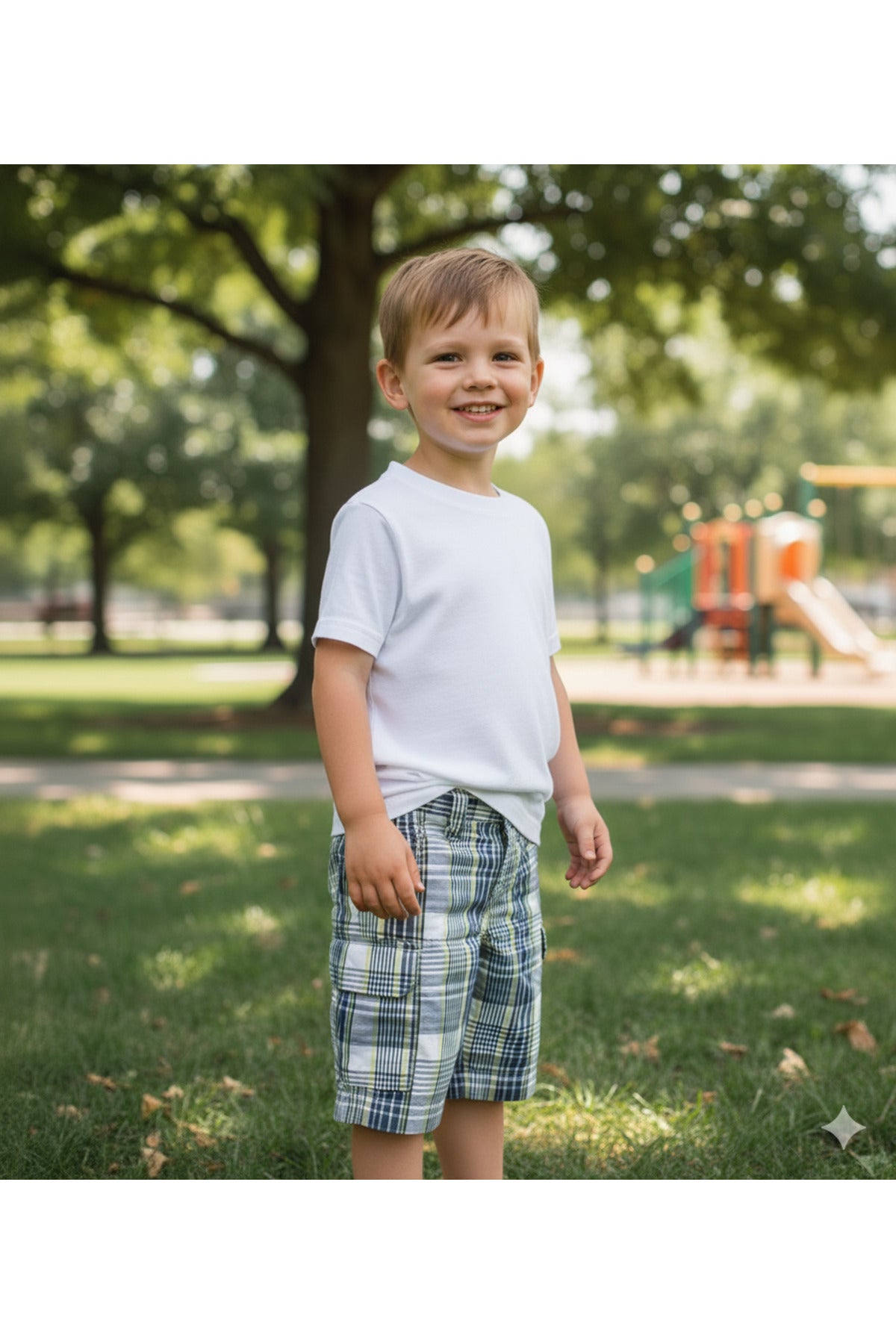 Gymboree, Boys Green Plaid Bermuda Şort 28590