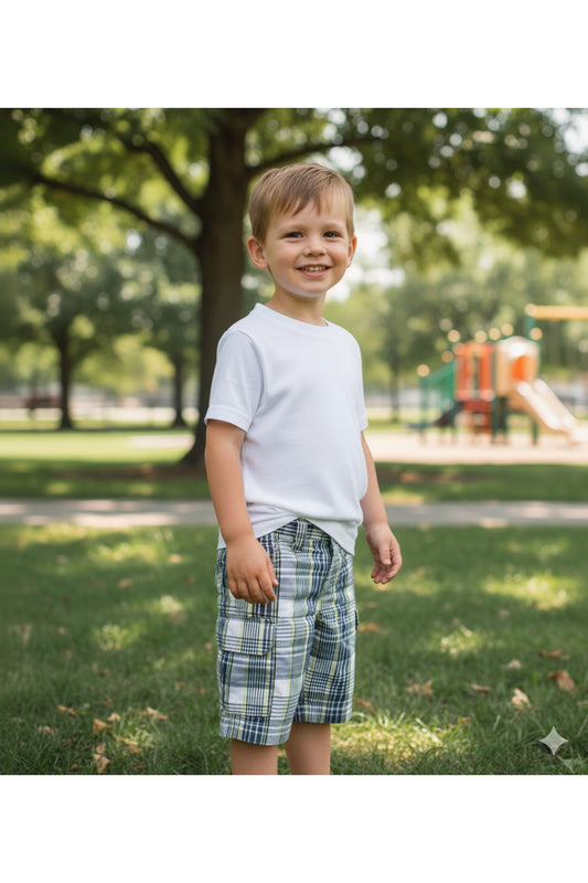 Gymboree, Boys Green Plaid Bermuda Şort 28590