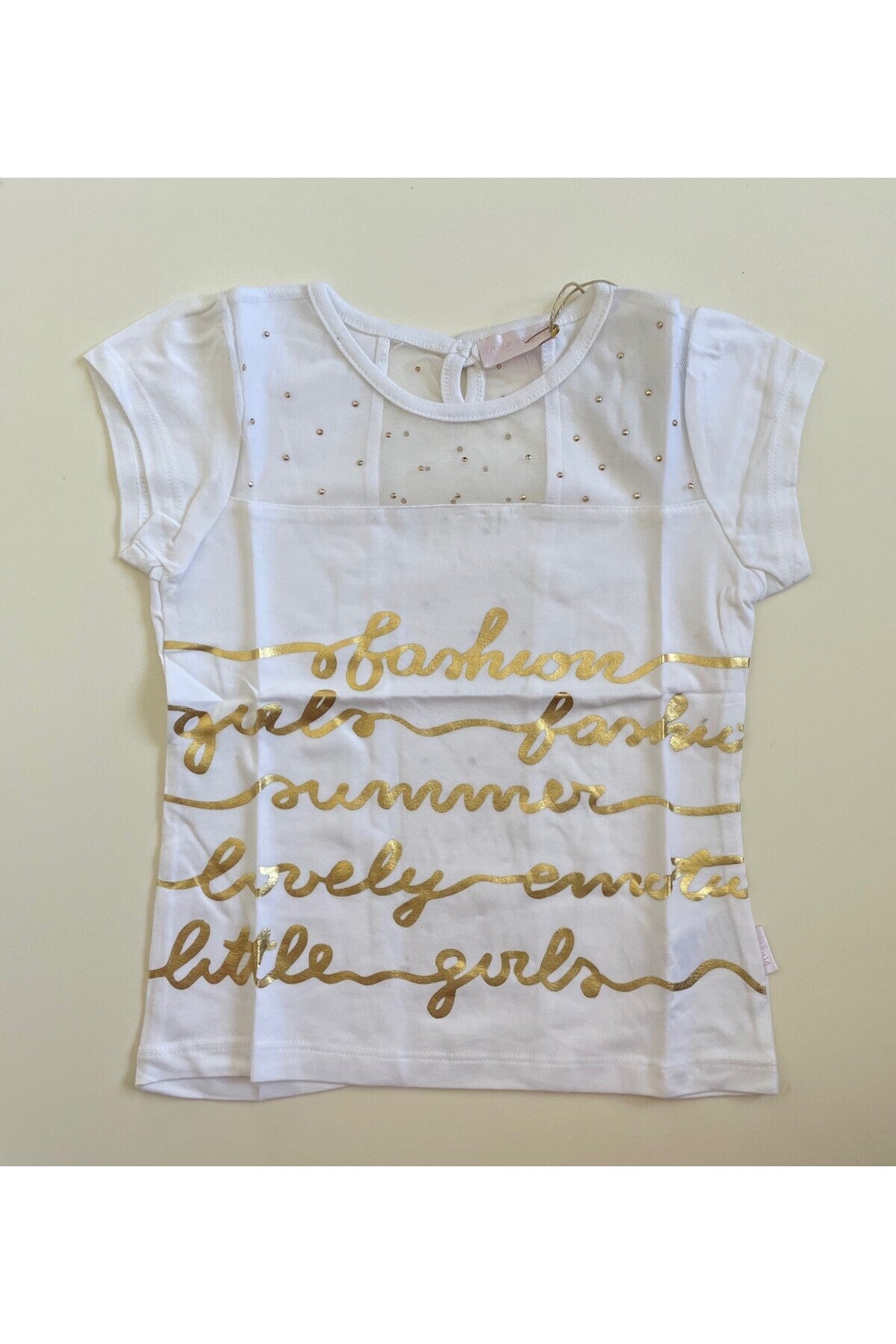 Andywawa %100 Pamuk, Taşlı, Kız Çocuk T-shirt, 38124