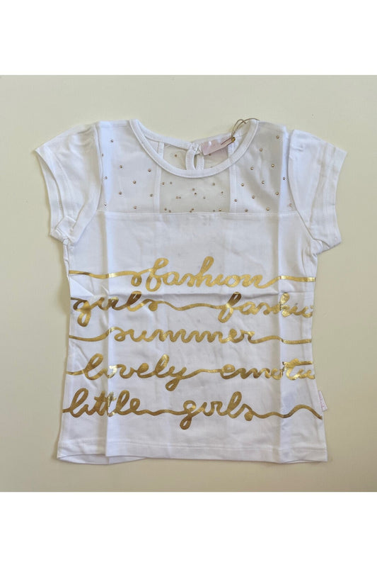 Andywawa %100 Pamuk, Taşlı, Kız Çocuk T-shirt, 38124