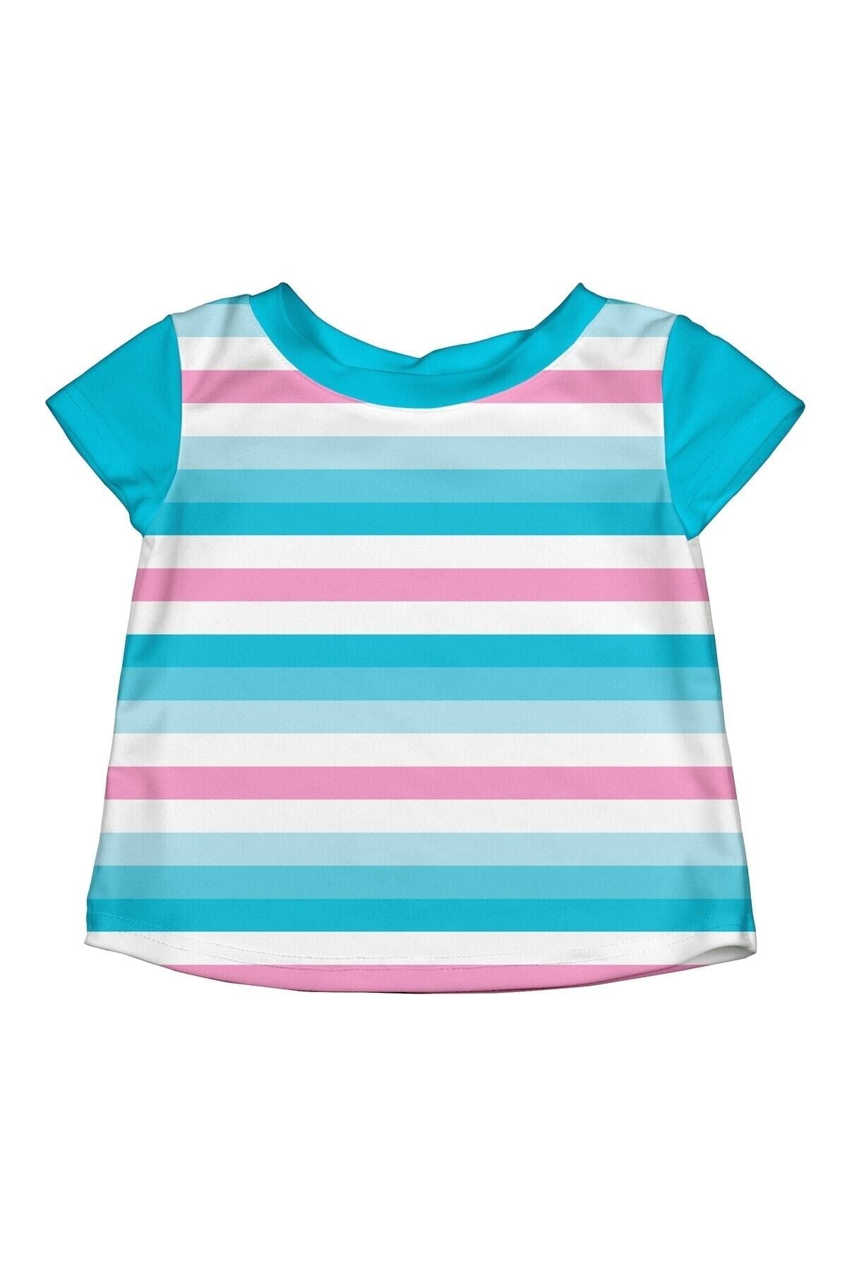 iplay, 0-6 Ay, Tek Beden, Upf 50 Güneş Korumalı Kısa Kollu Bebek Deniz T-shirt