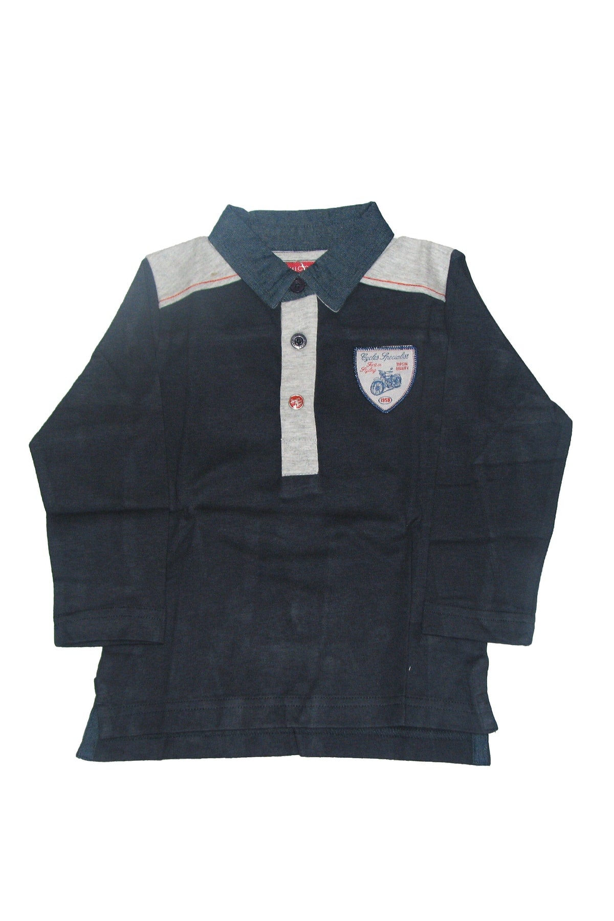 Chicco 15 Ay, Tek Beden, Erkek Bebek Lacivert Polo Yaka Uzun Kollu T-shirt, 3312785