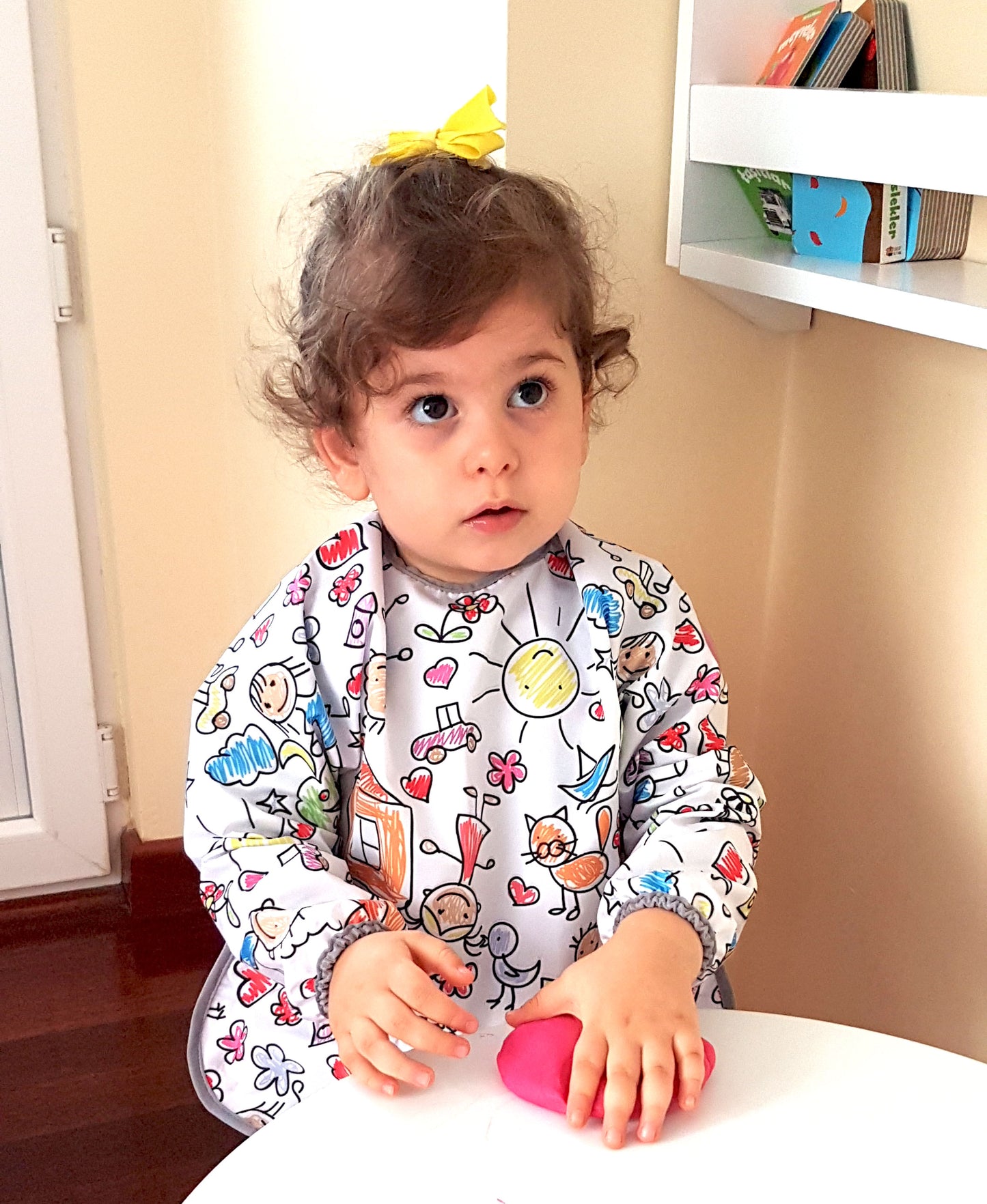 Family, Sıvı Geçirmeyen, Uzun Kollu, Cepli, Cırtlı Mama Önlüğü, Önlük, Çok Amaçlı Beslenme Önlüğü