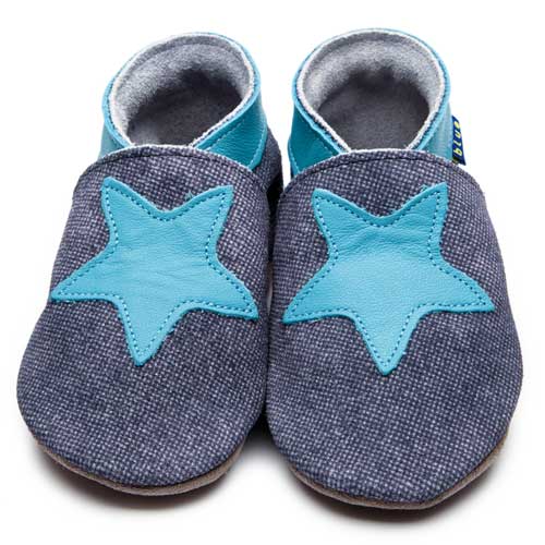 2562,Staryy Denim, İnch Blue %100 Hakiki Deri, El Yapımı Bebek Çocuk Patik