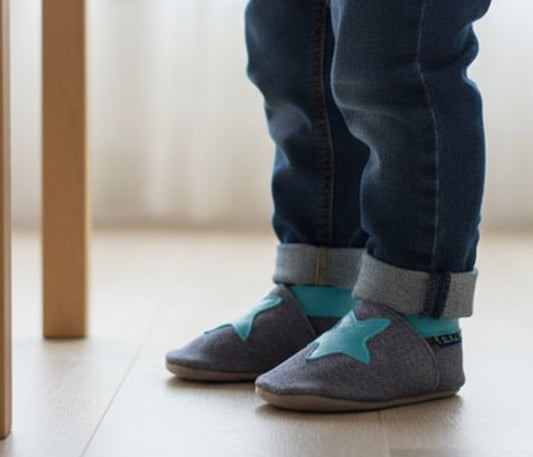 2562,Staryy Denim, İnch Blue %100 Hakiki Deri, El Yapımı Bebek Çocuk Patik