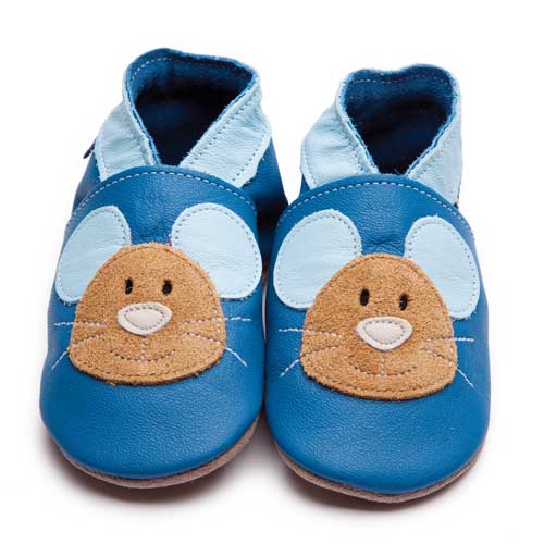 2588,Squeak Blue İnch Blue %100 Hakiki Deri, El Yapımı Bebek Çocuk Patik