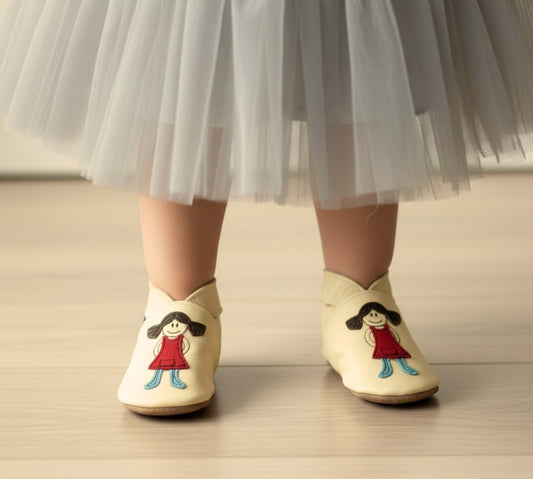 2655, Matilda Buttermilk İnch Blue %100 Hakiki Deri, El Yapımı Bebek Çocuk Patik