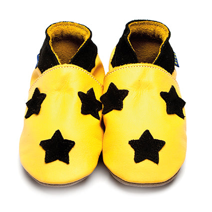2731, Stardom Yellow İnch Blue %100 Hakiki Deri, El Yapımı Bebek Çocuk Patik
