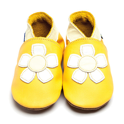 2748, Geranium Yellow İnch Blue %100 Hakiki Deri, El Yapımı Bebek Çocuk Patik