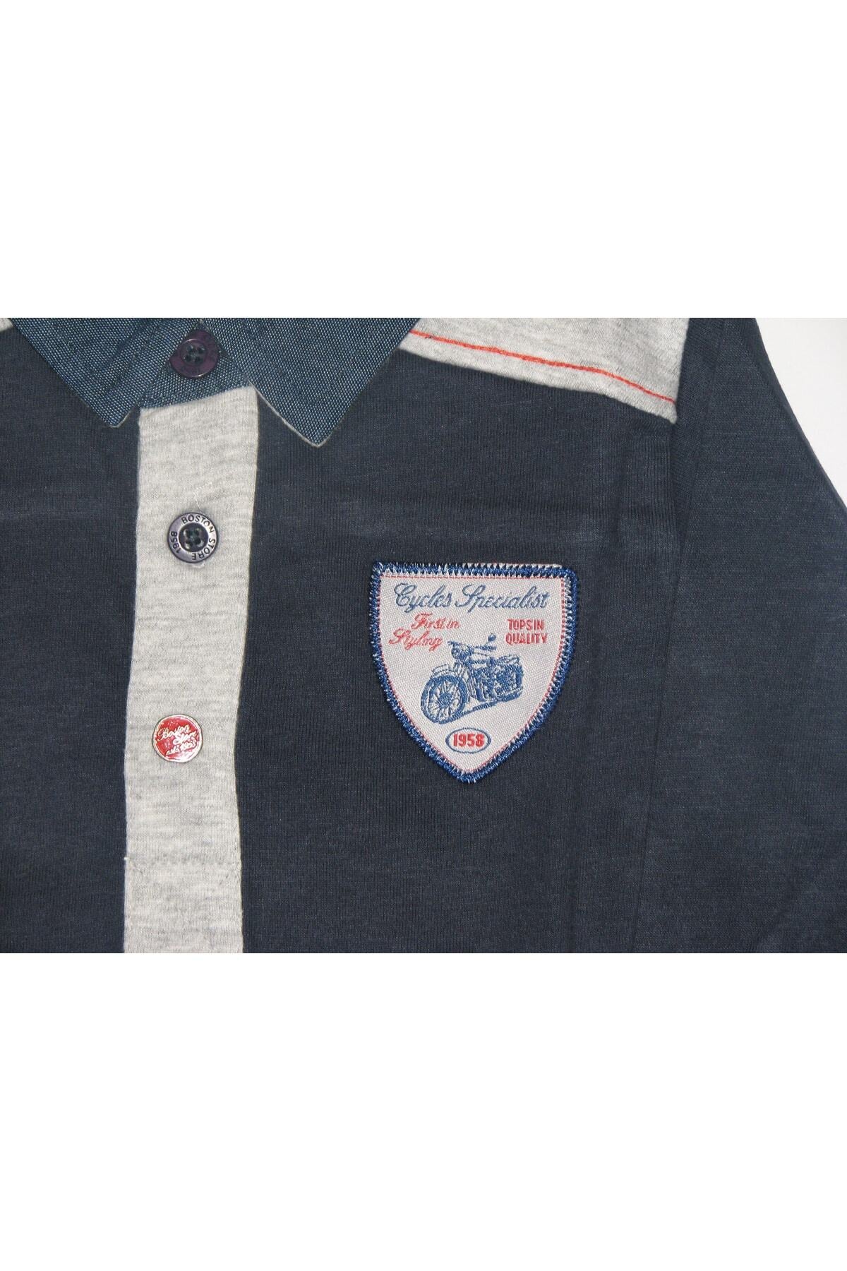 Chicco 15 Ay, Tek Beden, Erkek Bebek Lacivert Polo Yaka Uzun Kollu T-shirt, 3312785