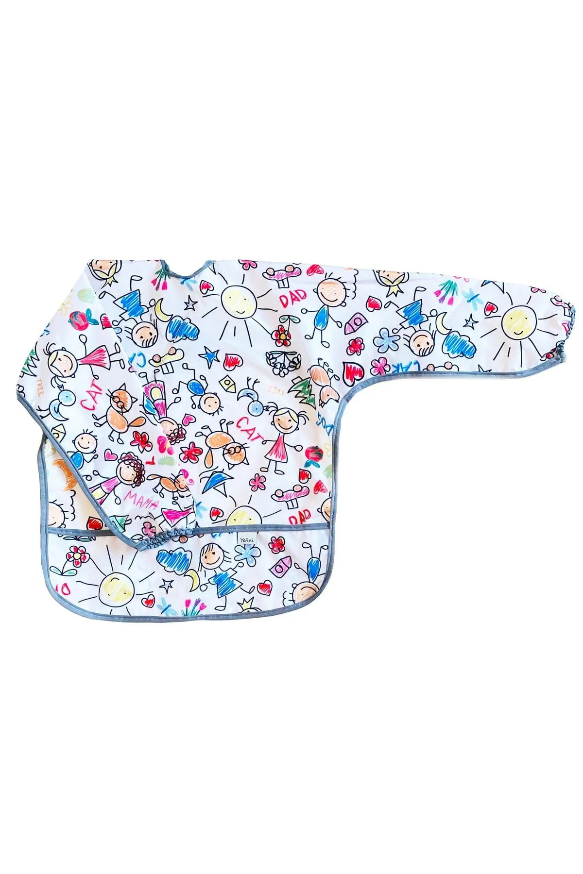 3-6 Yaş, Family, Sıvı Geçirmeyen, Boyundan BAĞCIKLI, Uzun Kollu, Cepli, Aktivite, Mama Önlüğü, Önlük, Çok Amaçlı Etkinlik ve Beslenme Önlüğü