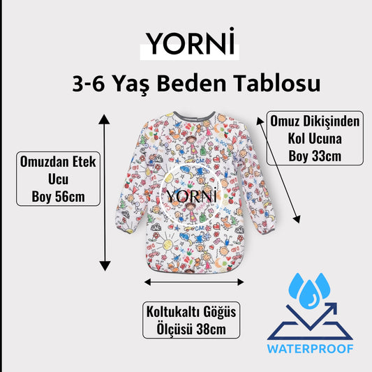 Family, Sıvı Geçirmez, Cırtlı, Uzun Kollu Çocuk Faaliyet, Etkinlik, Aktivite, Boyama Önlüğü, Önlük