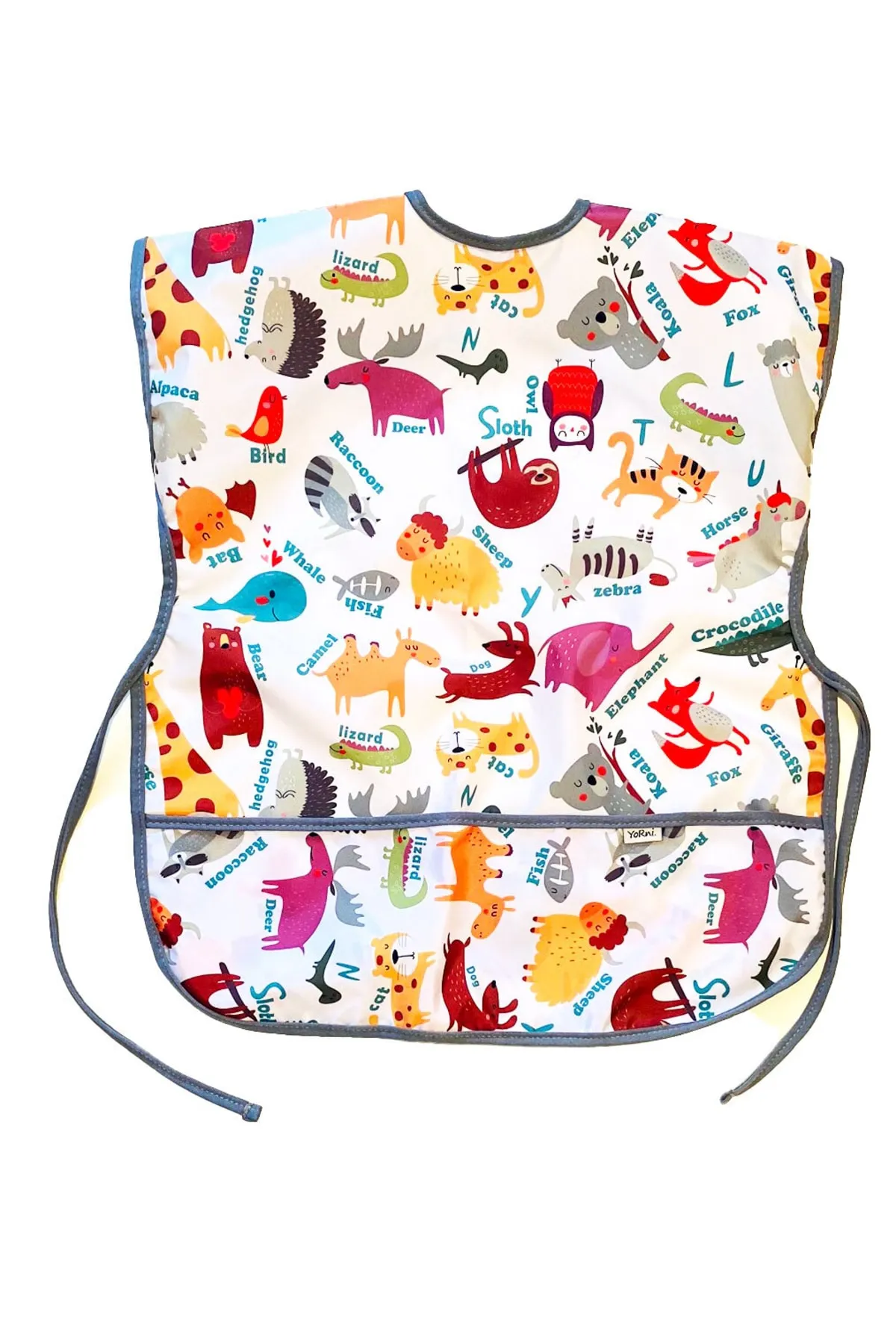 3-6 Yaş, Zoo, Sıvı Geçirmeyen, KISA Kollu, Belden Bağcıklı, Cepli, Cırtlı Mama Önlüğü, Önlük, Çok Amaçlı Beslenme Önlüğü