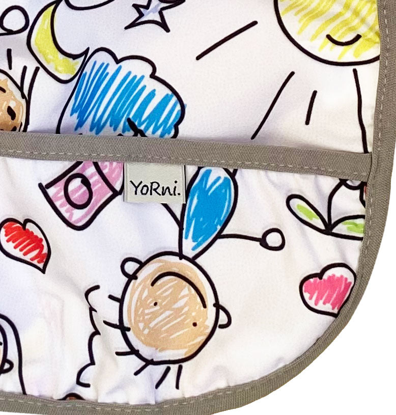 Family, Sıvı Geçirmeyen, Uzun Kollu, Cepli, Cırtlı Mama Önlüğü, Önlük, Çok Amaçlı Beslenme Önlüğü