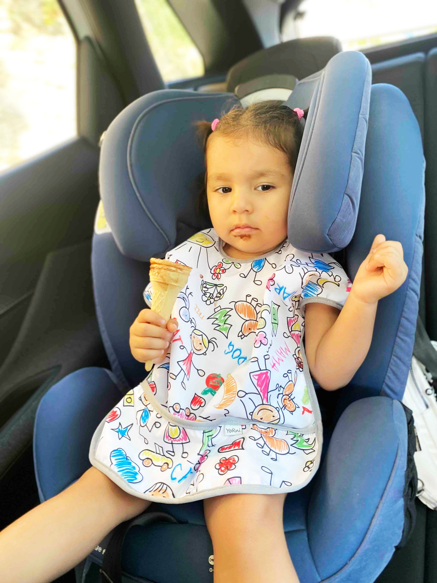 1-3 Yaş, Family, Sıvı Geçirmeyen, KISA Kollu, Cepli, Cırtlı Mama Önlüğü, Önlük, Çok Amaçlı Beslenme Önlüğü