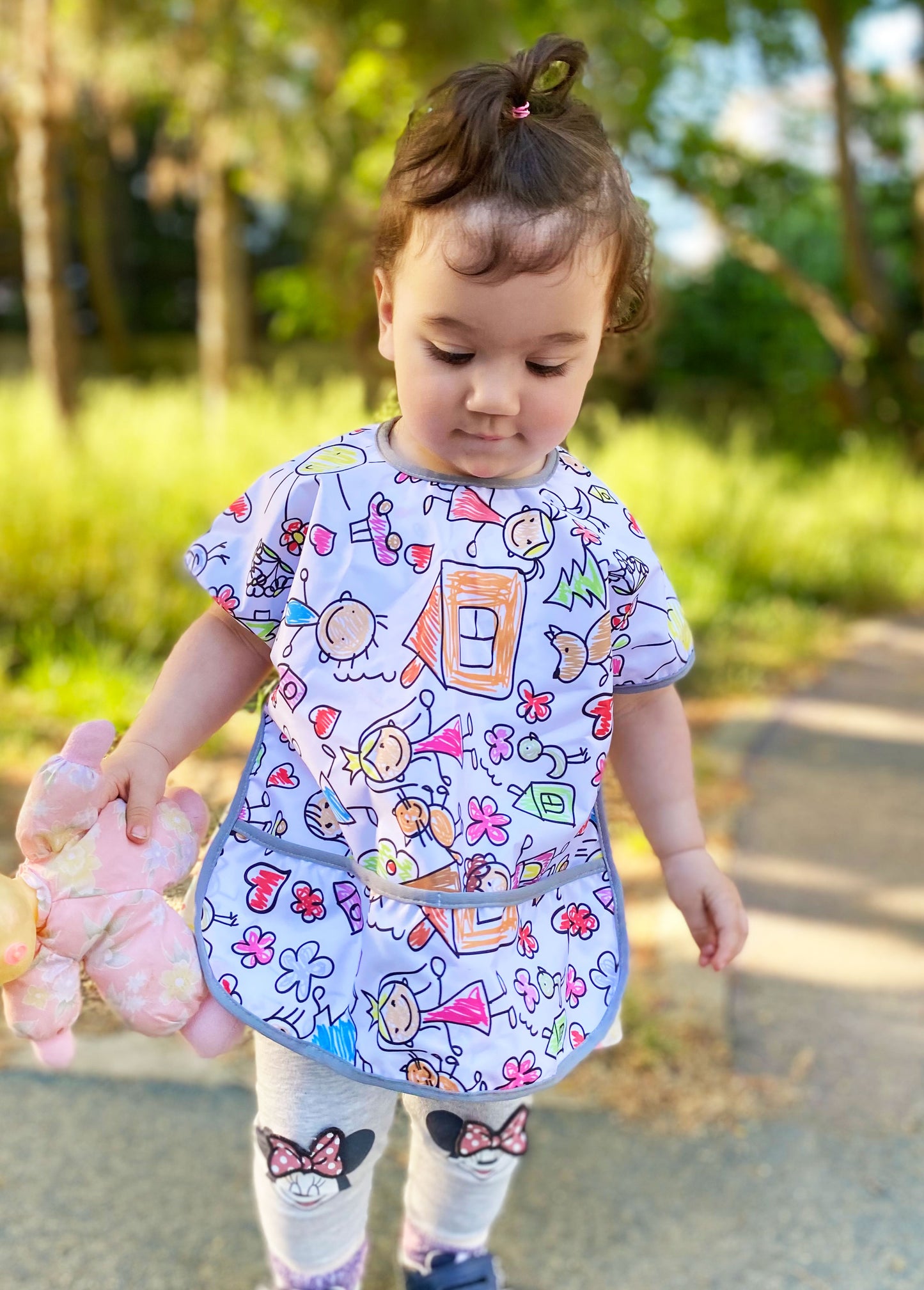 1-3 Yaş, Family, Sıvı Geçirmeyen, KISA Kollu, Cepli, Cırtlı Mama Önlüğü, Önlük, Çok Amaçlı Beslenme Önlüğü