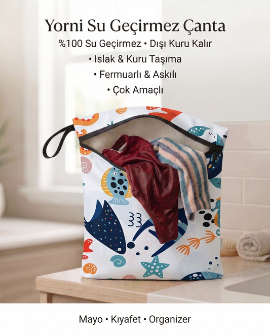 Ocean, Sıvı Geçirmeyen, Islak/Kuru Çok Amaçlı Çanta, Fermuarlı, Makinede Yıkanabilir, Islak Mayo, Kirli Kıyafet, Organizer vs için