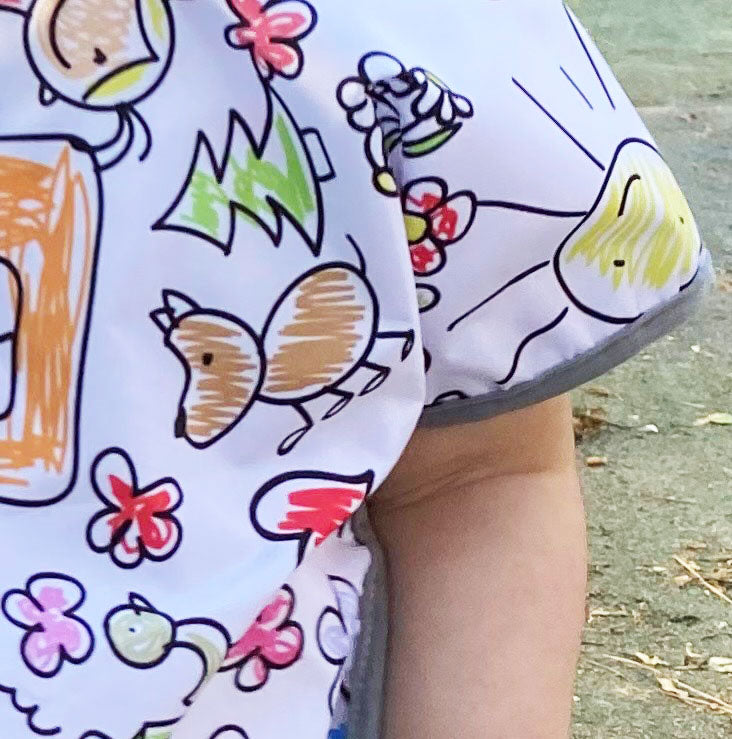 1-3 Yaş, Family, Sıvı Geçirmeyen, KISA Kollu, Cepli, Cırtlı Mama Önlüğü, Önlük, Çok Amaçlı Beslenme Önlüğü